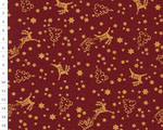Cotton fabric Christmas OAP Red, Rudolph