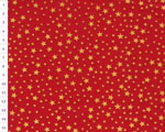Cotton fabric Christmas OAP Red, Starlets