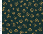 Cotton fabric Christmas OAP Green, Snowflakes