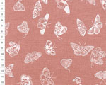 Cotton fabric KD Old Rose, Butterflies