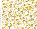 Cotton fabric OAP Yellow and Grey Roses