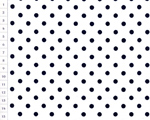 Cotton Fabric SRK White, black dots