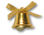 Zvonček zlatý 15 mm so zlatou mašličkou