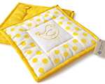 Potholder, patchwork with embroidery - Yellow