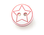 Button with Star, Red and White