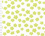 Cotton fabric CZL White, Lime Flowers