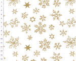 Bavlnená látka Christmas CAP White, Snowflakes and Stars