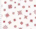 Cotton fabric Christmas KD White, Embro Snowflakes