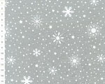 Bavlnená látka Christmas SB Grey, Snowflakes