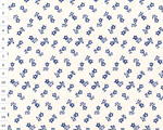 Cotton fabric KD White, Blue Flowers