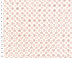 Cotton fabric KD Old Rose Circles on White
