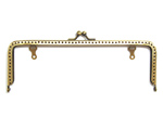Handbag frame clasp, Angulated, Brass, 18cm