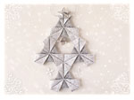 Vianočný stromček, Origami / Sivo - biely, malý