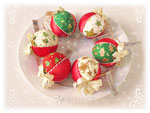 Christmas Ball Ornaments, Red Set Gingerbread
