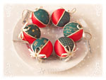 Christmas Ball Ornaments, Red and Green Set